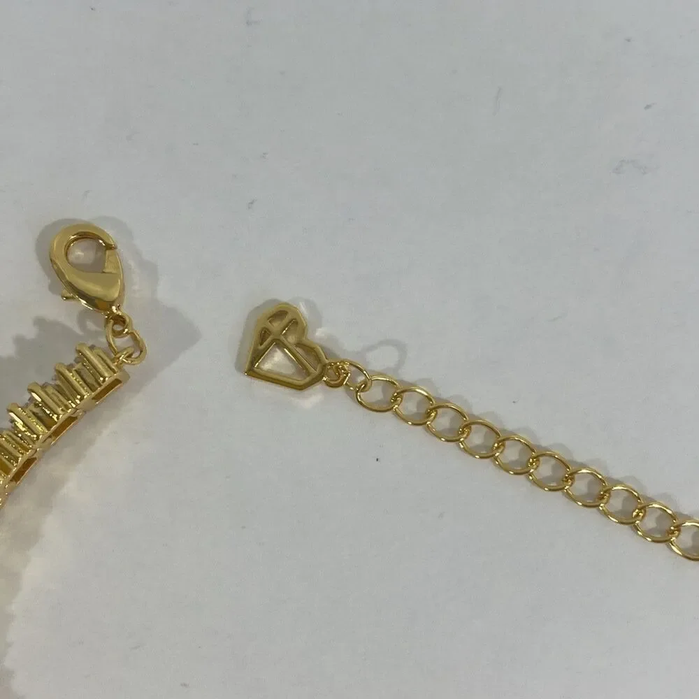 Caitlyn Minimalist Cubic Zirconia‎ 18k Gold Plated Tennis Bracelet With Box